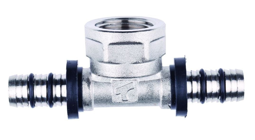 25x1"x25 Brass Press Tee with 1" Female Adaptor