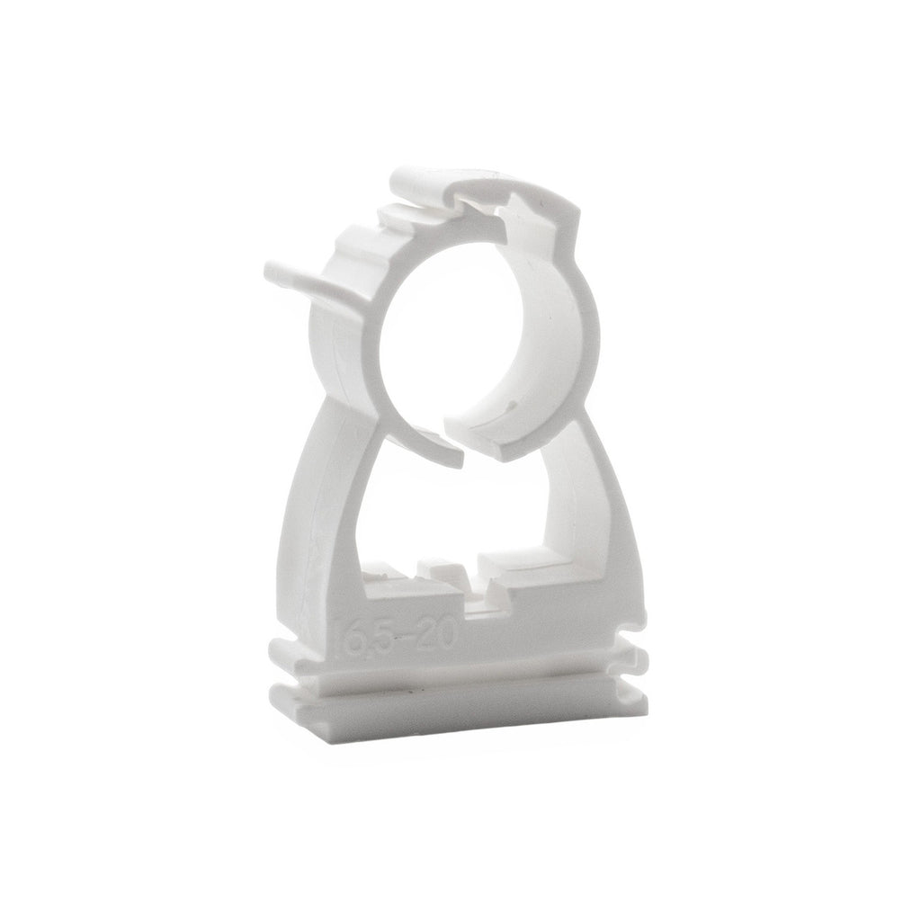 White Hinged Pipe clip for 15mm to 18mm Pipe (50)