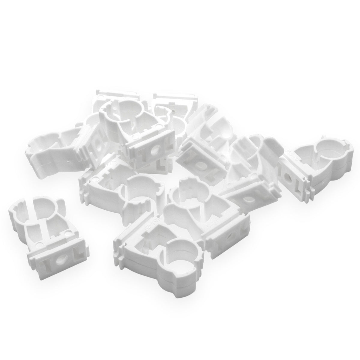 White Hinged Pipe clip for 32mm to 35mm Pipe (50)