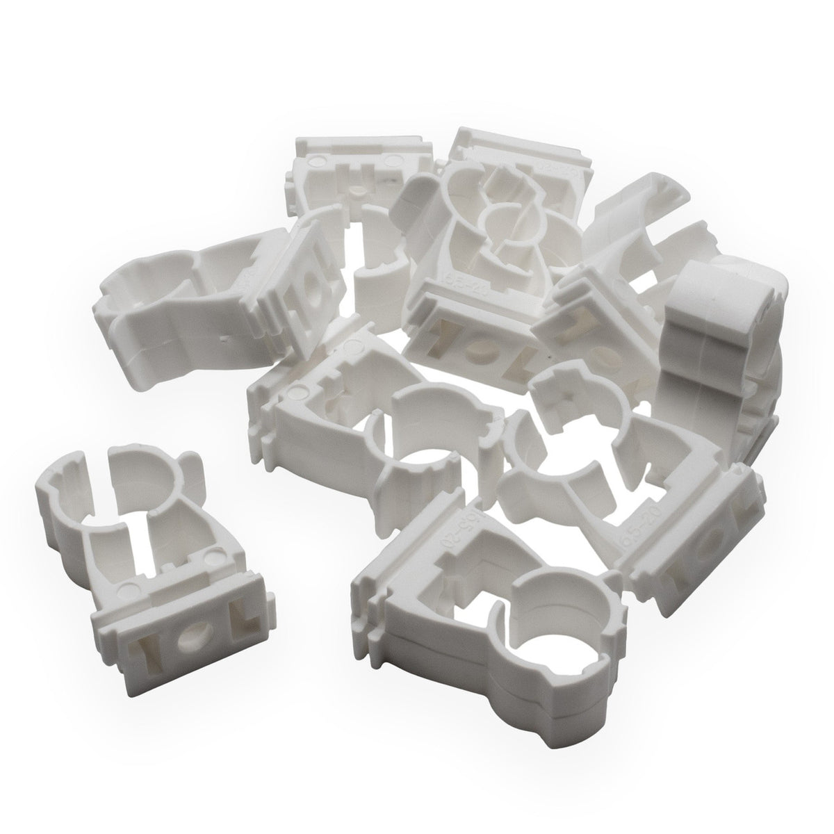White Hinged Pipe clip for 32mm to 35mm Pipe (50)