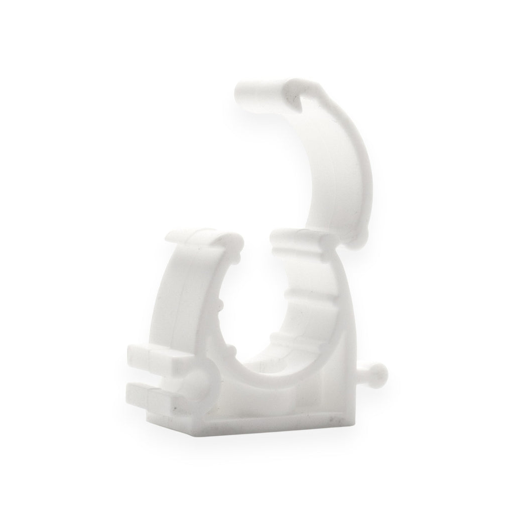 White Hinged Pipe clip for 20mm Pipe (50)