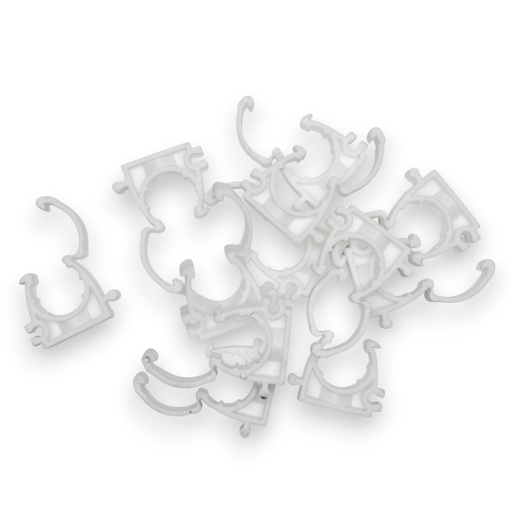 White Hinged Pipe clip for 20mm Pipe (50)