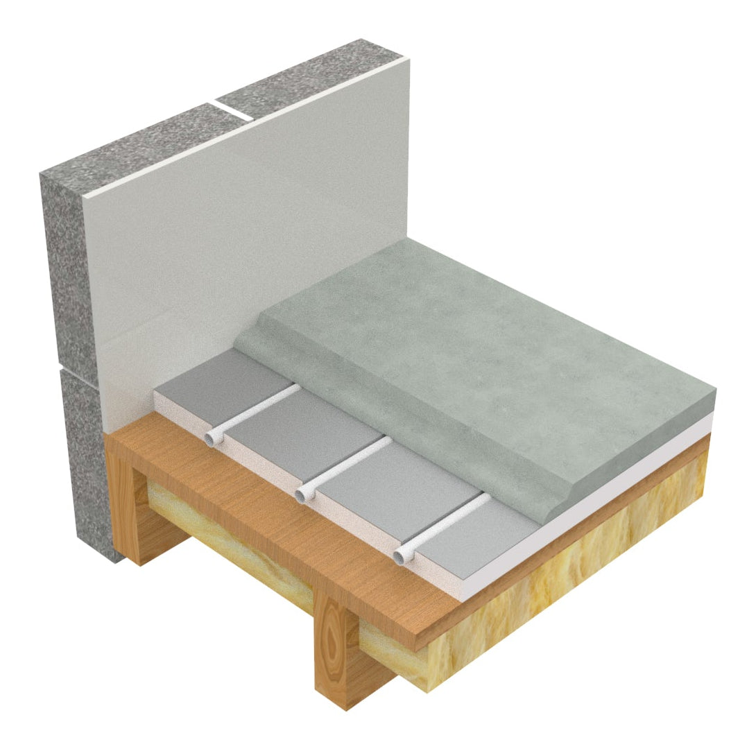 Concept view of AD-EPS400 foil-faced overlay panels with multilayer heating pipe
