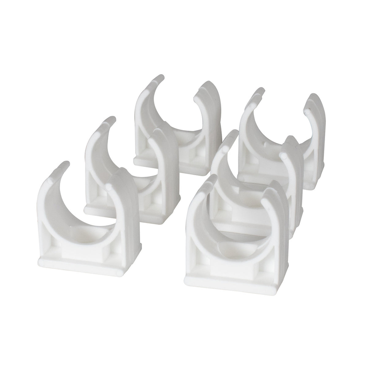 TekTools White Plastic Open Pipe Clips