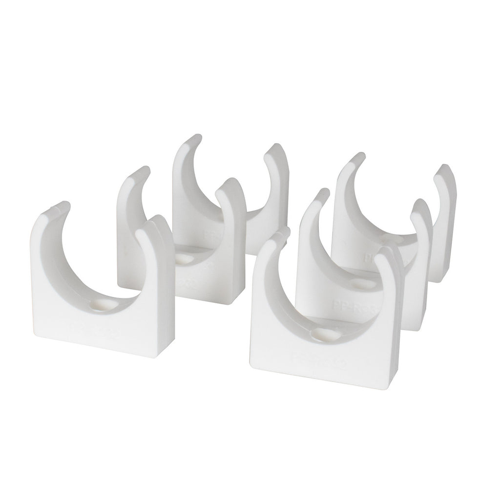 TekTools White Plastic Open Pipe Clips