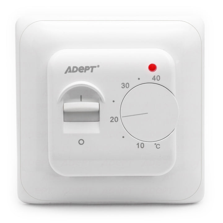 Adept T2500W Manual Control Thermostat for Electric and Water Underfloor Heating