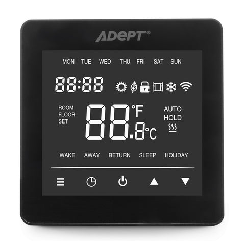 Adept Smart WiFi Touchscreen Thermostat - Black