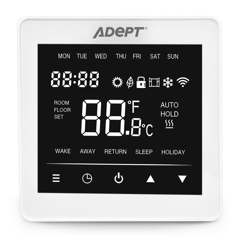 Adept Smart WiFi Touchscreen Thermostat - White