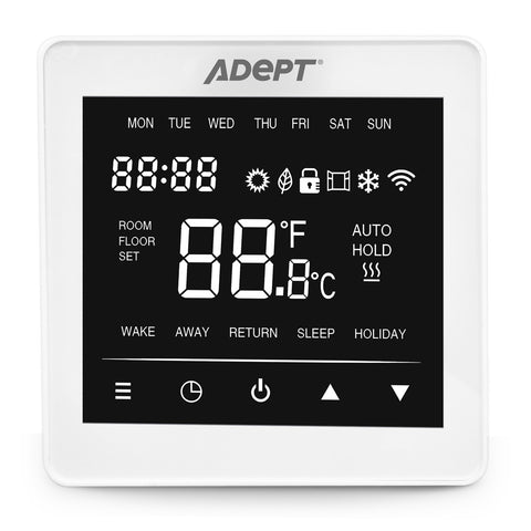 Adept Smart WiFi Touchscreen Thermostat - White