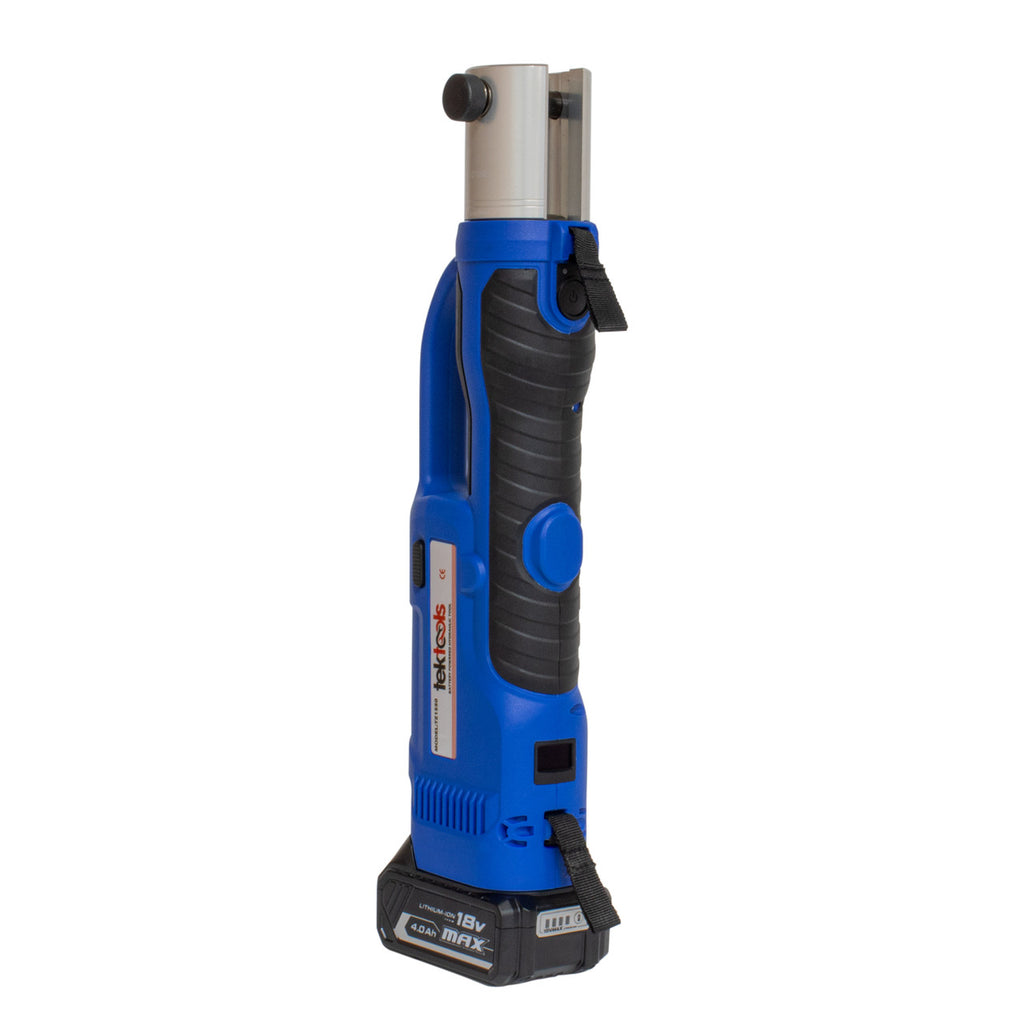 TekTools TZ1550 Cordless Press Tool -(With Charger & 2 Batteries) Angled View Of Tool With No Jaw Attached