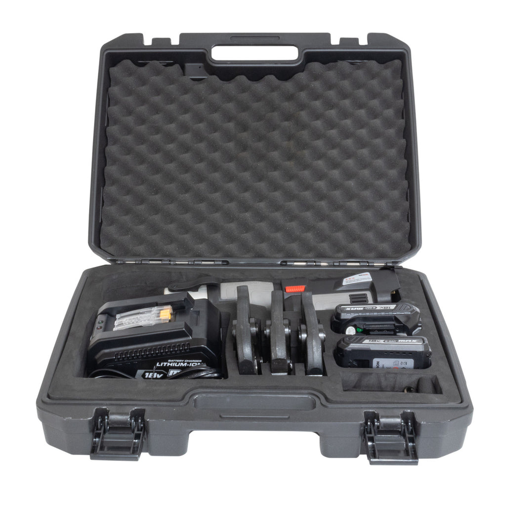 TekTools TZ1930 Cordless Press Tool - (With Charger & 2 Batteries) -Open Case View Of Kit