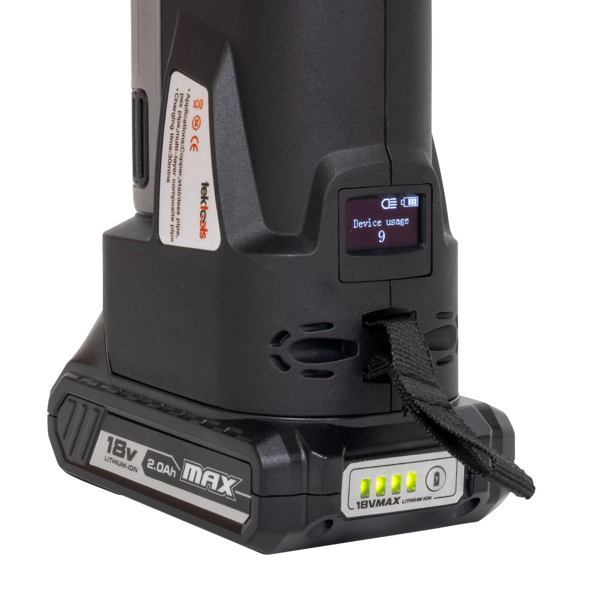 TekTools TZ1930 Cordless Press Tool - (With Charger & 2 Batteries) - Tool Display