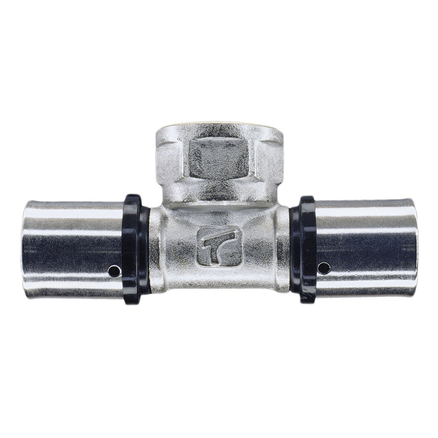 16x16x1/2" MLCP Brass Press Tee with 1/2" Female Adaptor