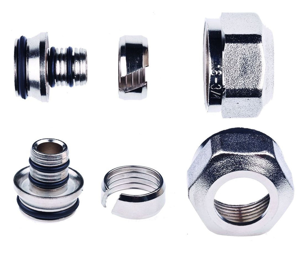 Nickel 17x2mm 3/4" Pipe Connector