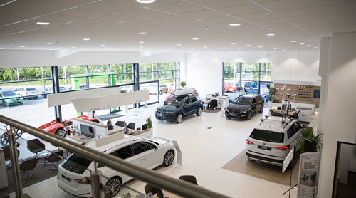 Finished Skoda West End Garage showroom in Stirling