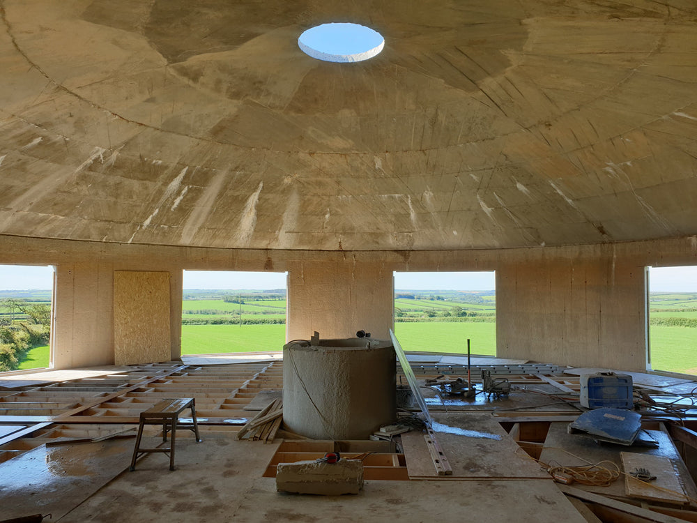 Interior of the North Devon water tower during its conversion