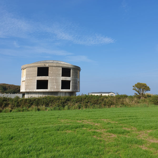 The concrete water tower before its conversion into a home