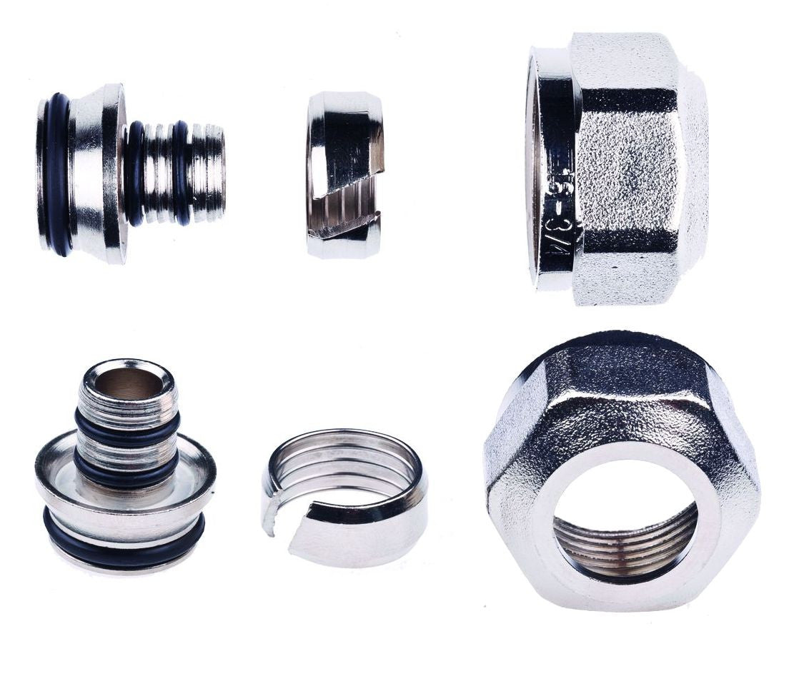 Nickel 16x2mm 3/4" Pipe Connector