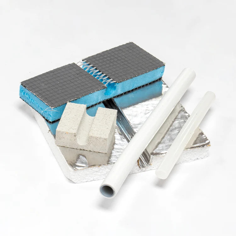 Uheat underfloor heating sample pack with board and pipe samples